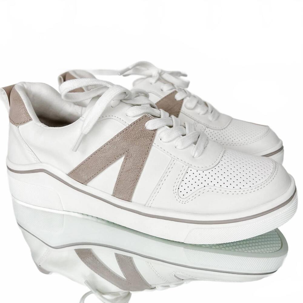 NEW MIA SHOES women's alta faux leather sneakers in taupe